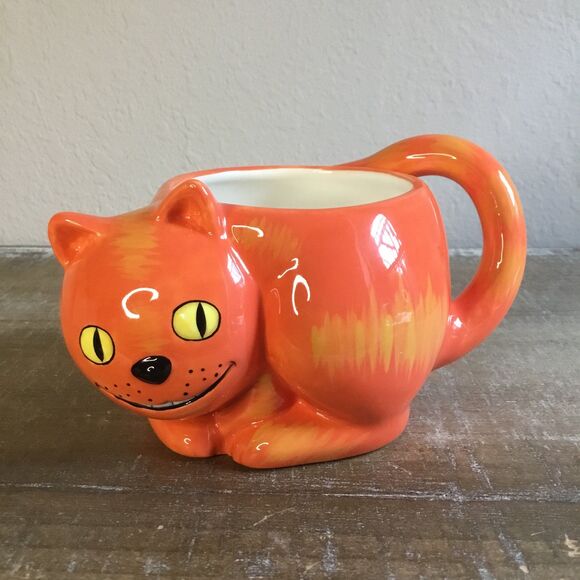 Carnation coffee-mate big orange cat with tail handle mug vintage oversized cup - Picture 1 of 6